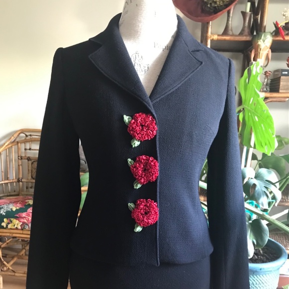 RICKIE FREEMAN for TERI JON Adorable Roses Suit Sz 2 - Picture 4 of 6